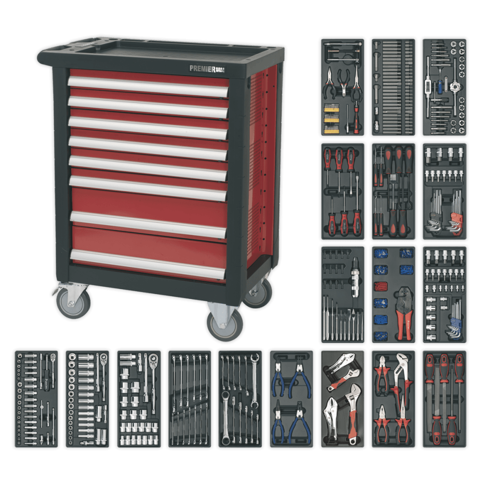 Sealey Rollcab 8 Drawer with Ball Bearing Runners & 707pc Tool Kit Model No-AP2408TTC08
