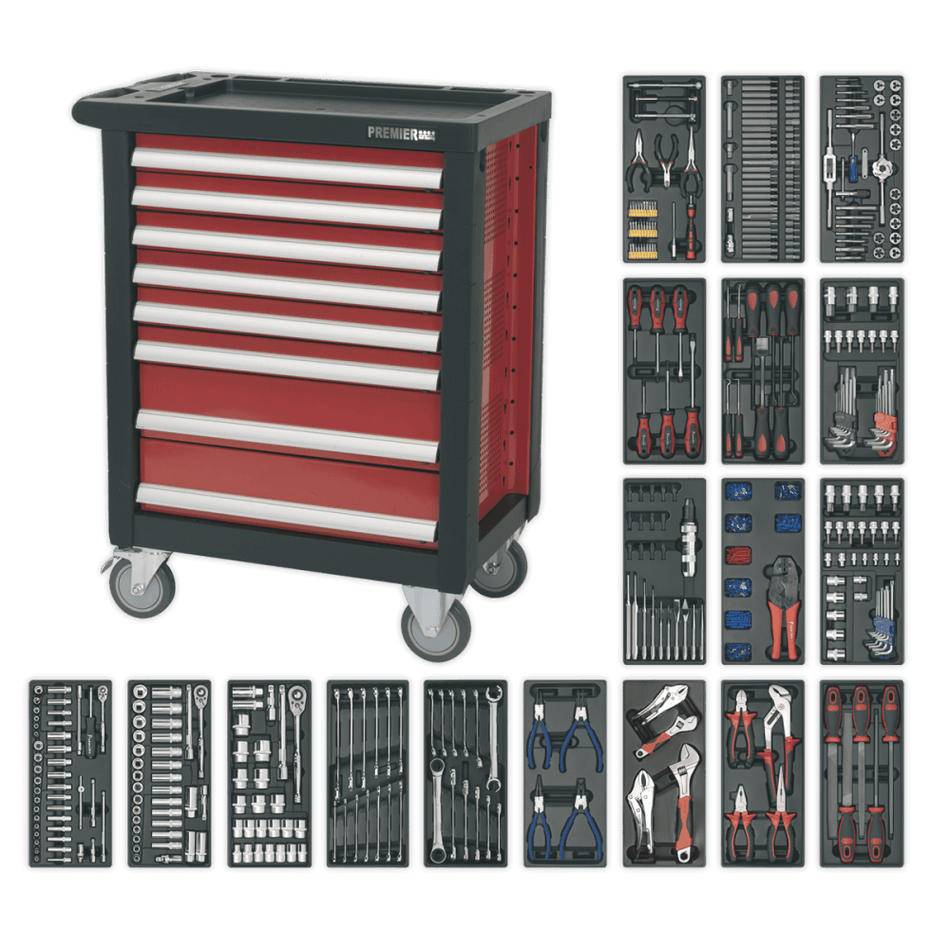 Sealey Rollcab 8 Drawer with Ball Bearing Runners & 707pc Tool Kit Model No-AP2408TTC08