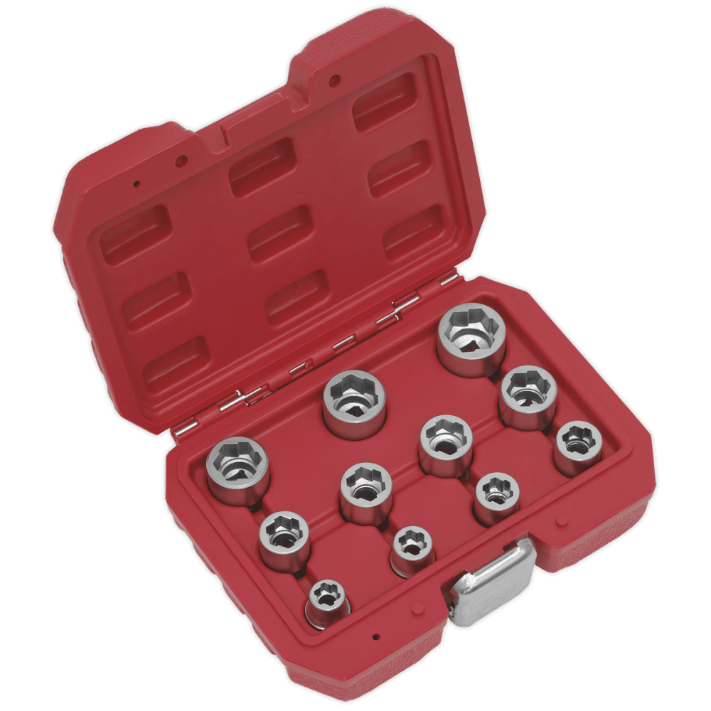 Sealey Bolt Extractor Socket Set 11pc 3/8"Sq Drive Metric Model No-AK7281
