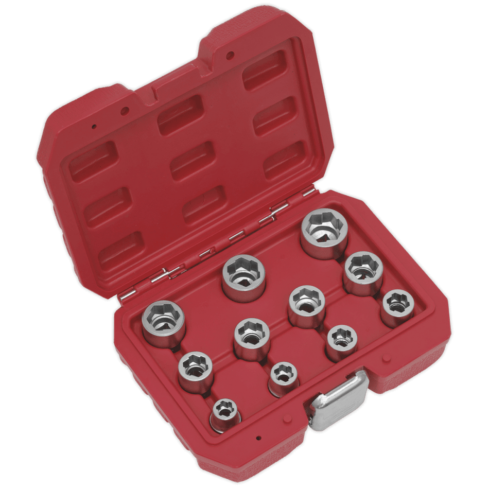 Sealey Bolt Extractor Socket Set 11pc 3/8"Sq Drive Metric Model No-AK7281