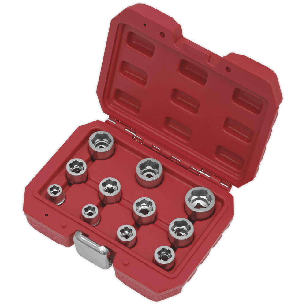 Sealey Bolt Extractor Socket Set 11pc 3/8"Sq Drive Metric Model No-AK7281