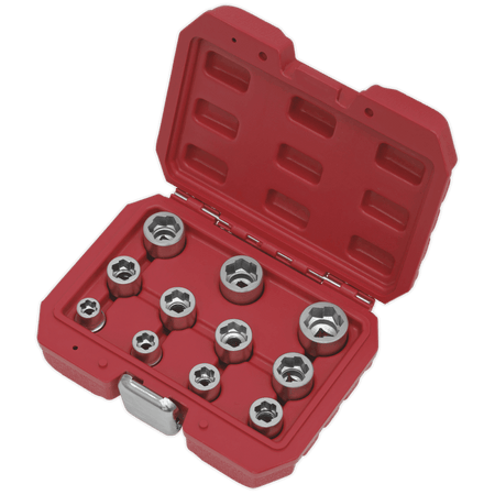 Sealey Bolt Extractor Socket Set 11pc 3/8"Sq Drive Metric Model No-AK7281