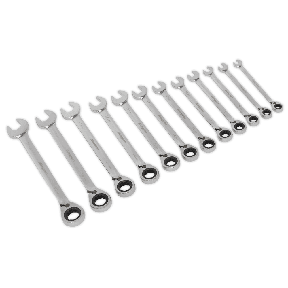 Sealey Reversible Ratchet Combination Spanner Set 12pc Metric Model No-S0840