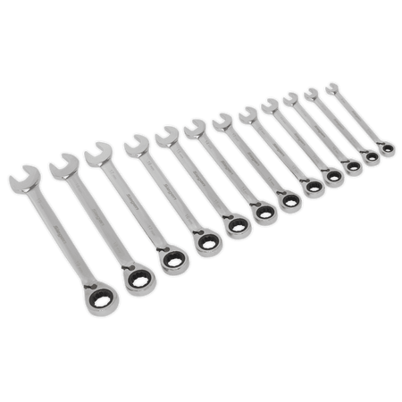 Sealey Reversible Ratchet Combination Spanner Set 12pc Metric Model No-S0840