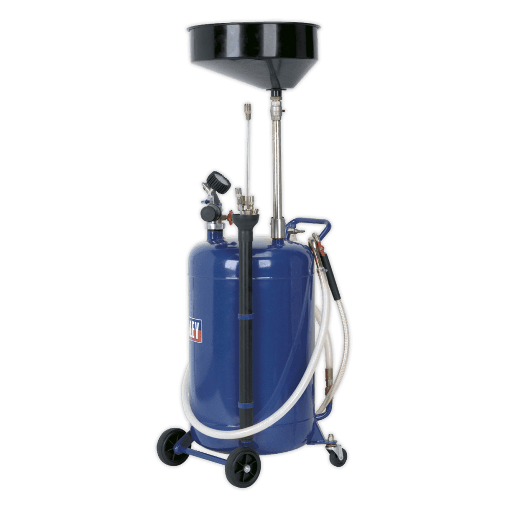 Sealey Mobile Oil Drainer with Probes 90ltr Air Discharge Model No-AK459DX