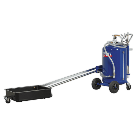 Sealey Mobile Oil Drainer with Probes 100ltr Cantilever Air Discharge Model No-AK462DX