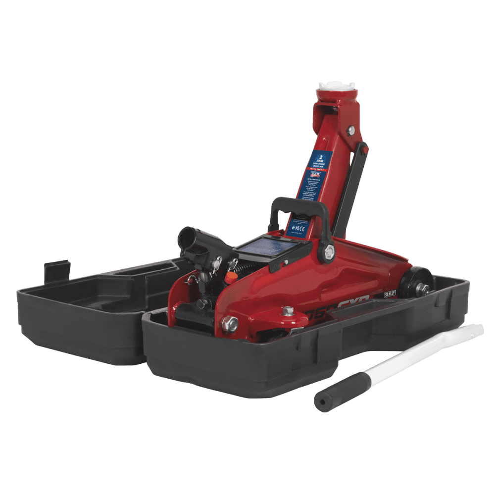 Sealey Trolley Jack 2tonne Short Chassis with Storage Case Model No-1050CXD