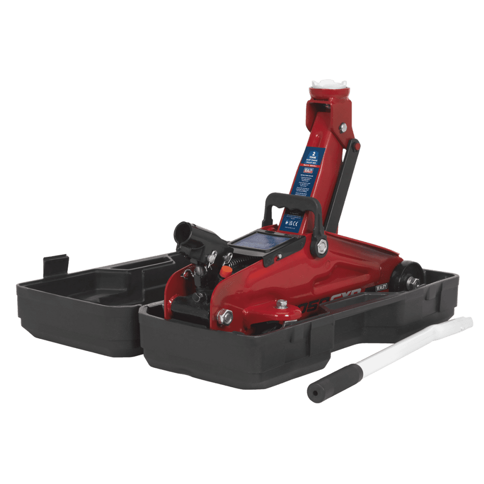 Sealey Trolley Jack 2tonne Short Chassis with Storage Case Model No-1050CXD