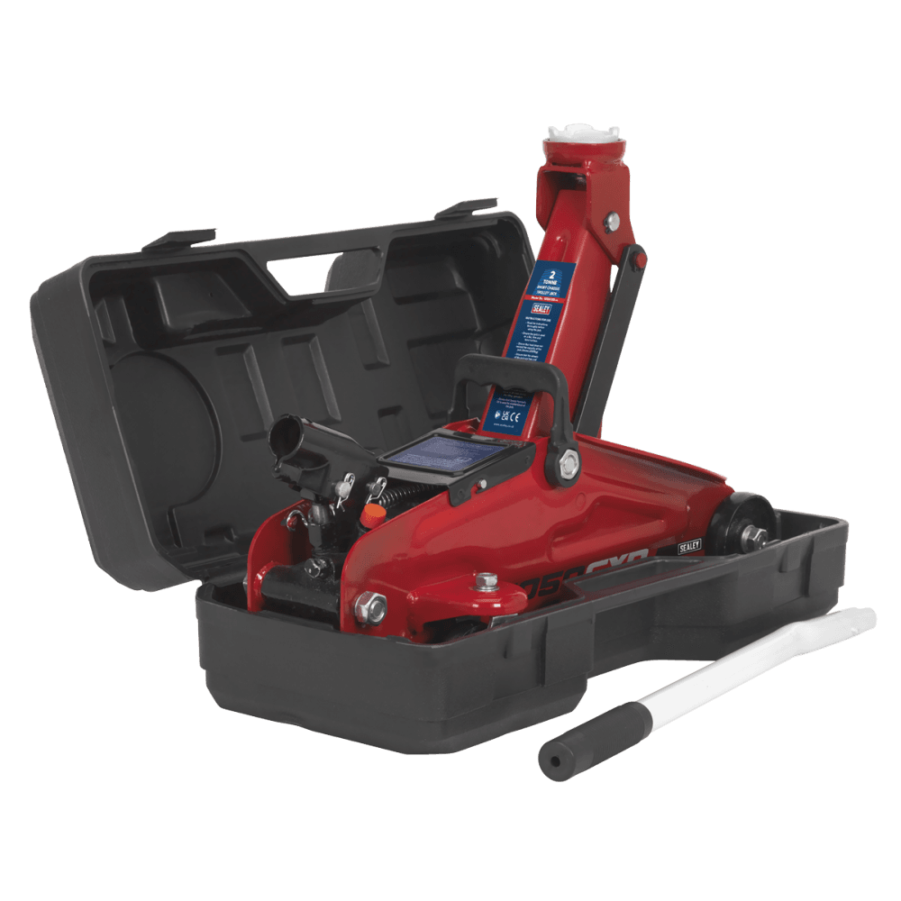 Sealey Trolley Jack 2tonne Short Chassis with Storage Case Model No-1050CXD