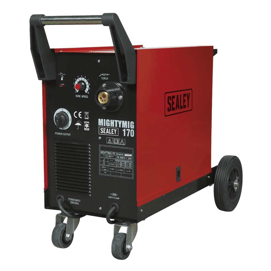 Sealey Professional Gas/No-Gas MIG Welder 170Amp with Euro Torch Model No-MIGHTYMIG170