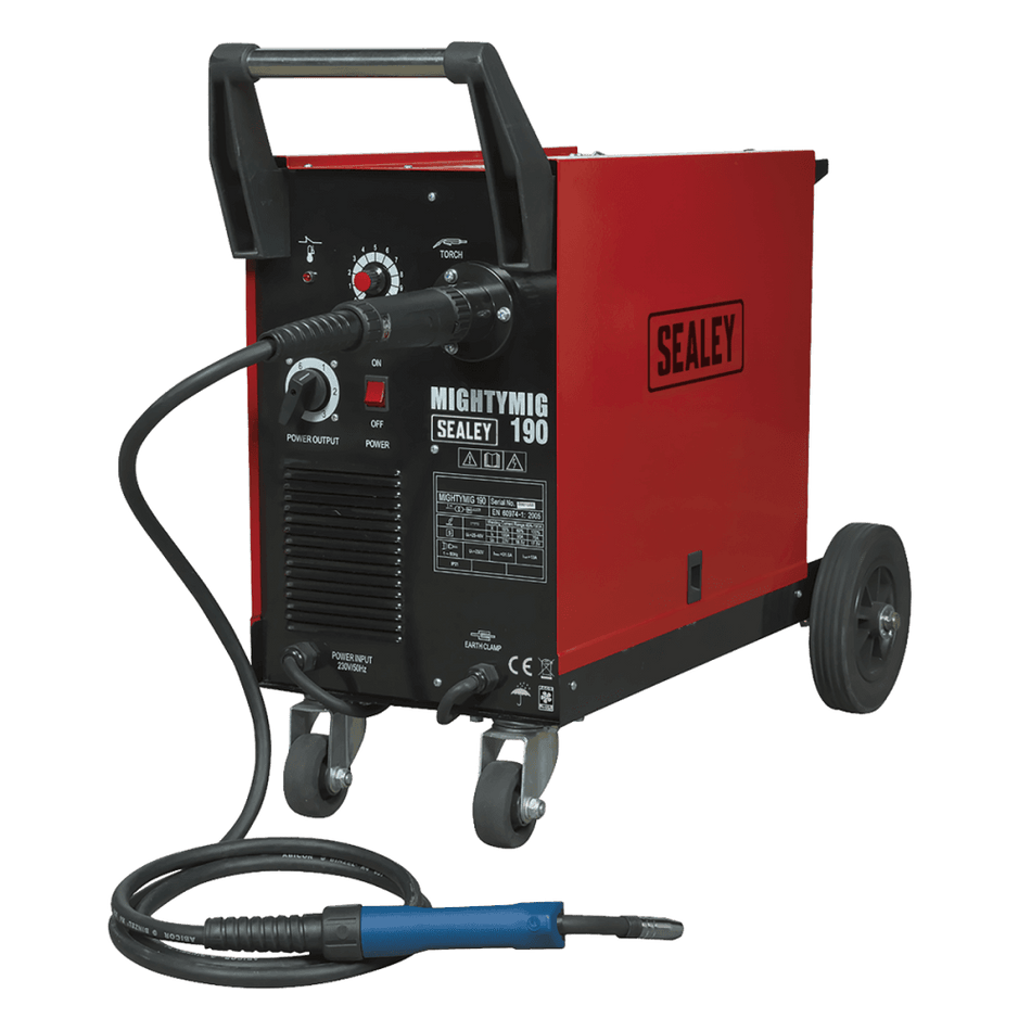 Sealey Professional Gas/No-Gas MIG Welder 190Amp with Euro Torch Model No-MIGHTYMIG190