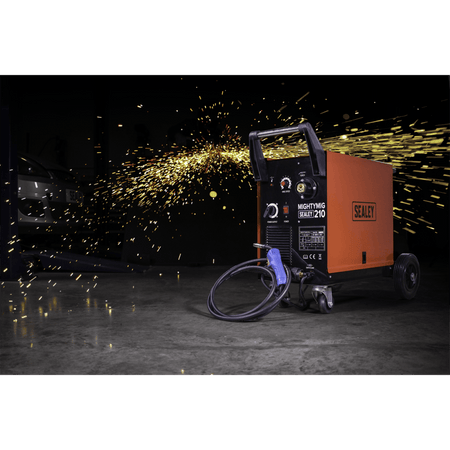 Sealey Professional Gas/No-Gas MIG Welder 210Amp with Euro Torch Model No-MIGHTYMIG210