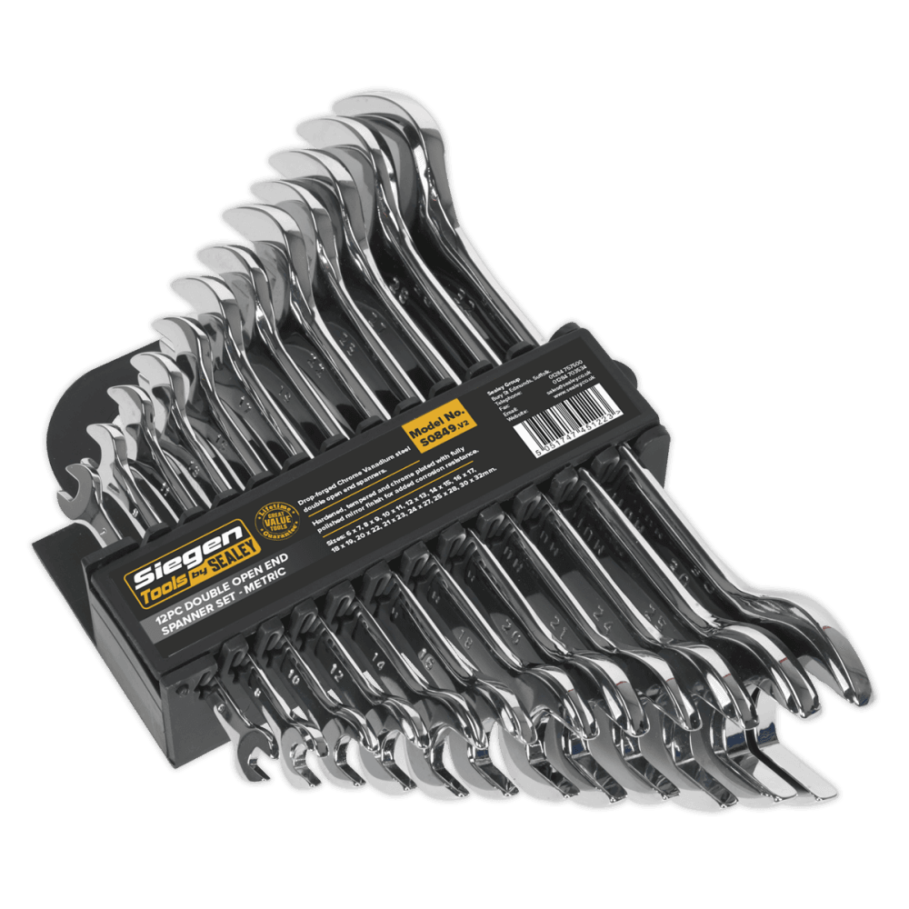 Sealey Double Open End Spanner Set 12pc Metric Model No-S0849