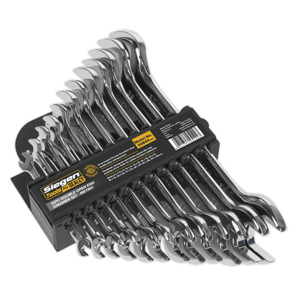 Sealey Double Open End Spanner Set 12pc Metric Model No-S0849