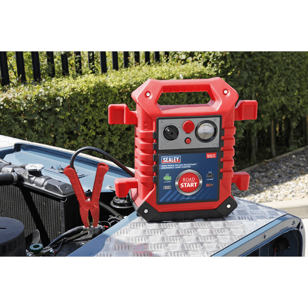 Sealey RoadStart Emergency Power Pack 12/24V 3000/1500 Peak Amps Model No-RS125