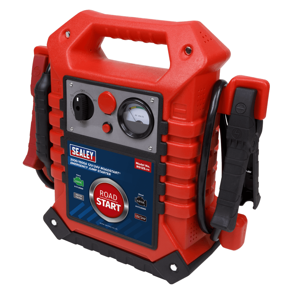 Sealey RoadStart Emergency Power Pack 12/24V 3000/1500 Peak Amps Model No-RS125