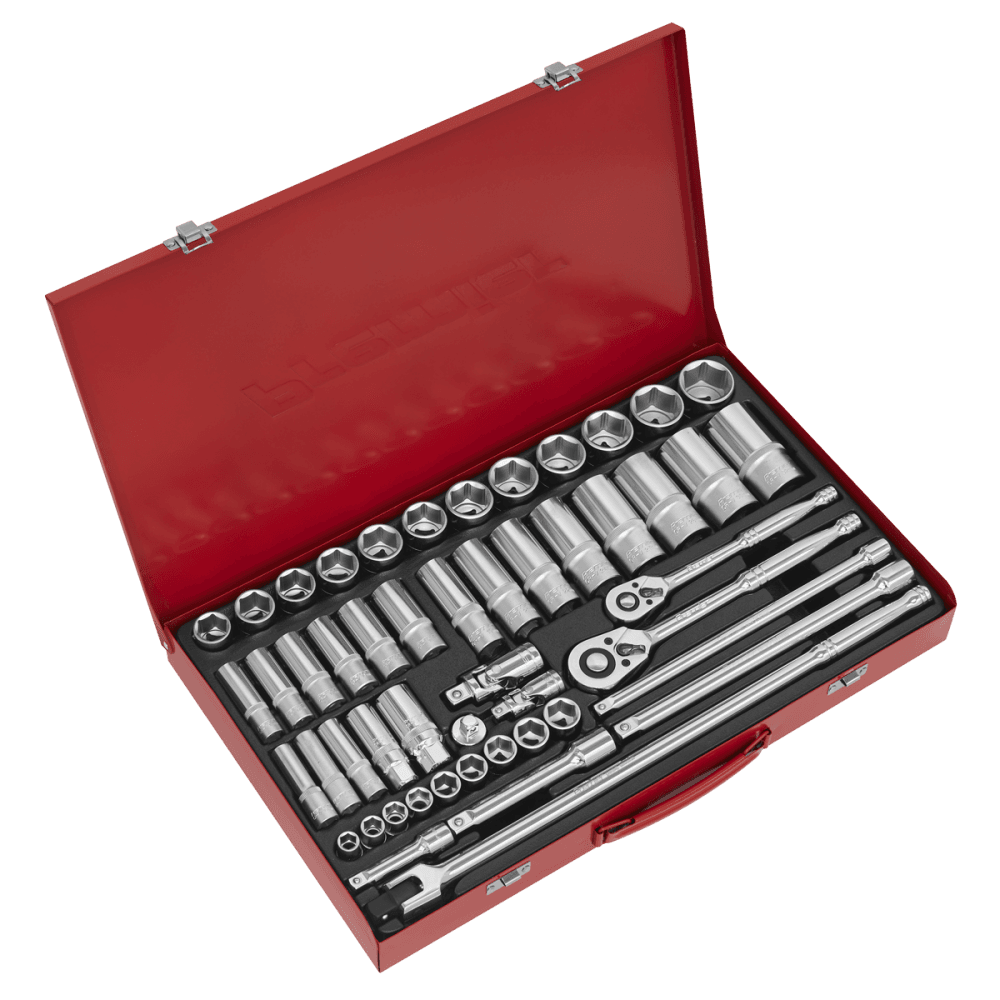 Sealey Socket Set 50pc 3/8" & 1/2"Sq Drive 6pt WallDrive Â¶Ã· - Metric Model No-AK6942