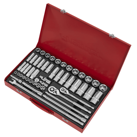 Sealey Socket Set 50pc 3/8" & 1/2"Sq Drive 6pt WallDrive Â¶Ã· - Metric Model No-AK6942