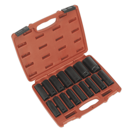 Sealey Impact Socket Set 16pc 1/2"Sq Drive Deep Metric Model No-AK5816M