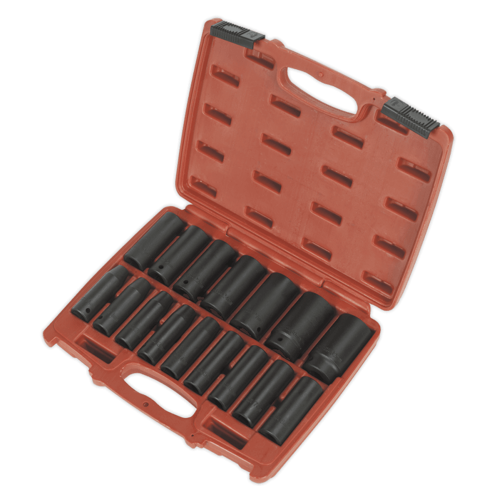 Sealey Impact Socket Set 16pc 1/2"Sq Drive Deep Metric Model No-AK5816M
