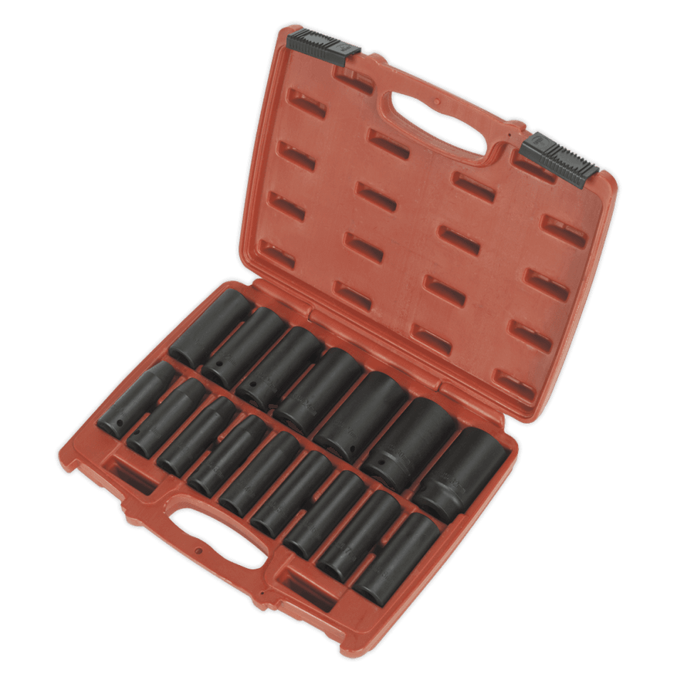 Sealey Impact Socket Set 16pc 1/2"Sq Drive Deep Metric Model No-AK5816M