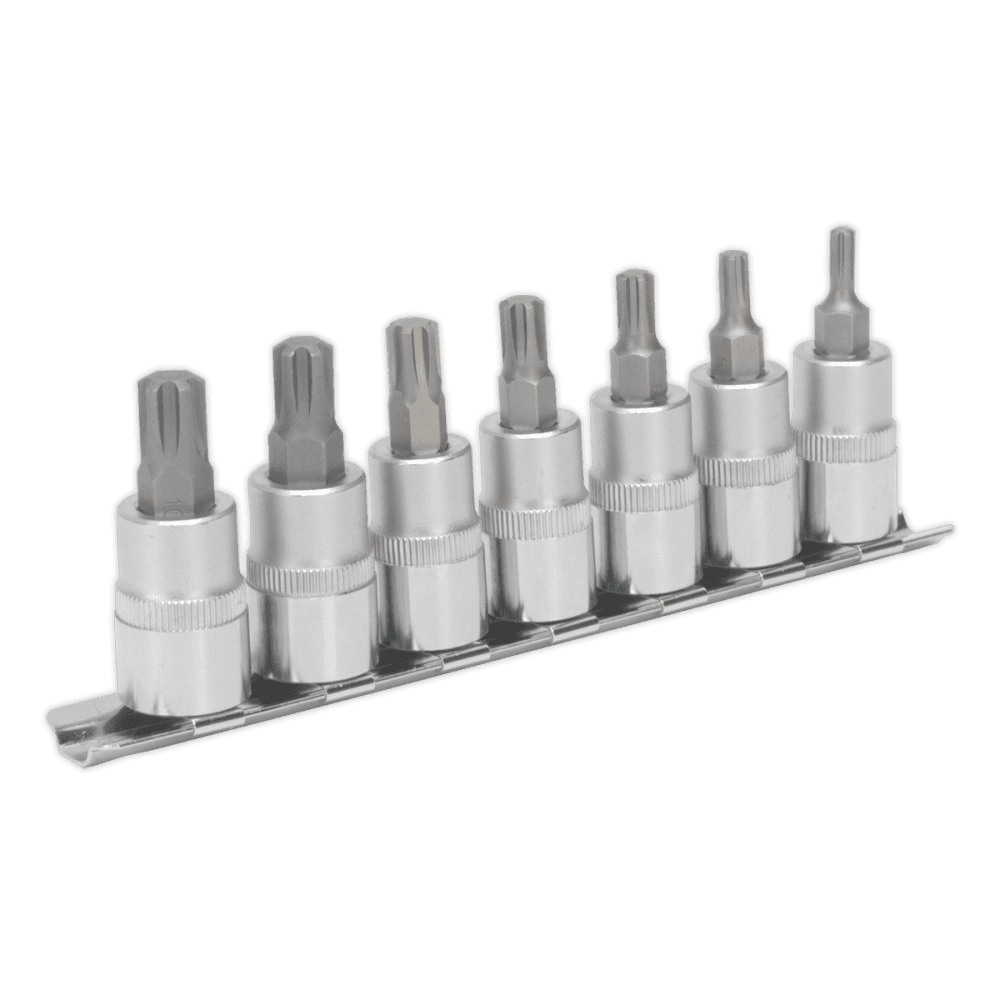 Sealey Ribe Socket Bit Set 7pc 3/8"Sq Drive 50mm Model No-AK6232