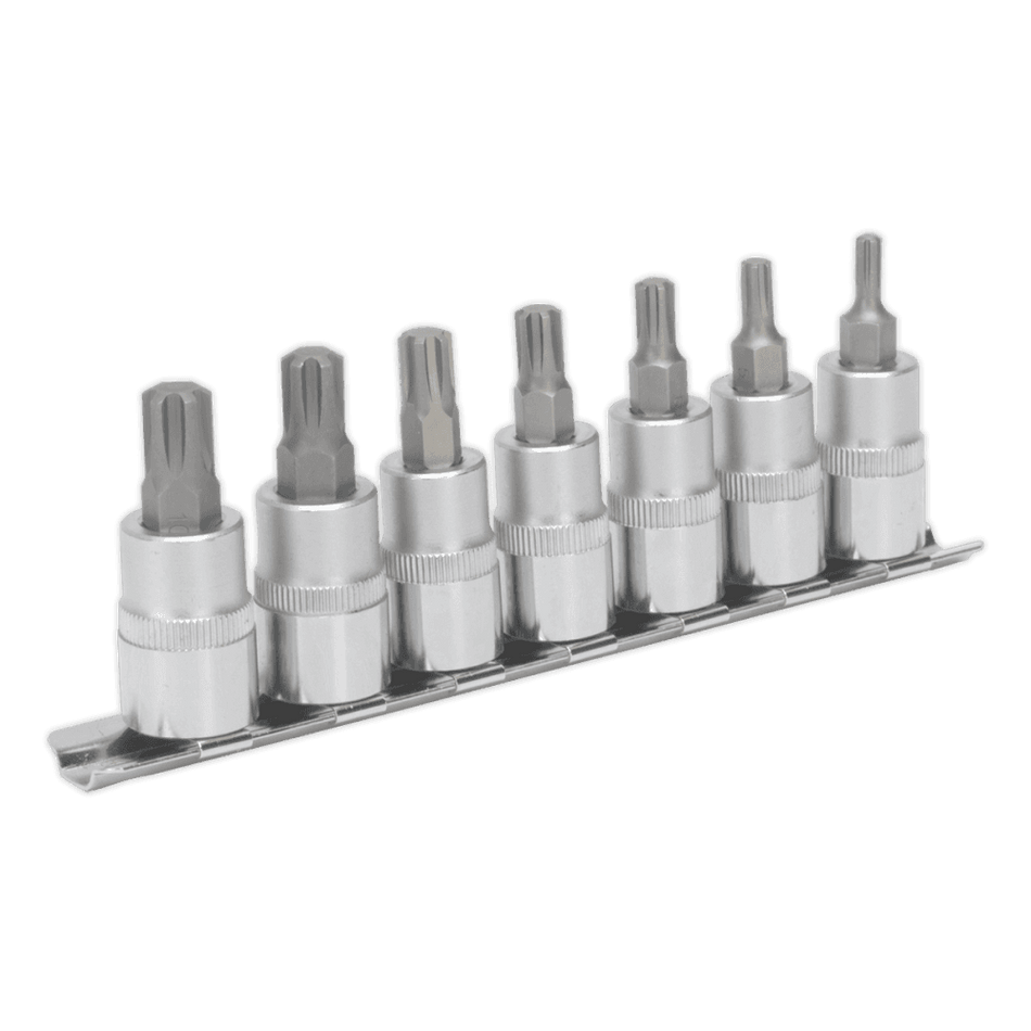 Sealey Ribe Socket Bit Set 7pc 3/8"Sq Drive 50mm Model No-AK6232
