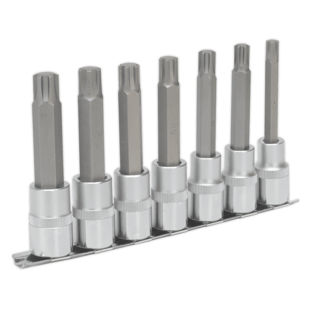 Sealey Ribe Socket Bit Set 7pc 1/2"Sq Drive 100mm Model No-AK6235