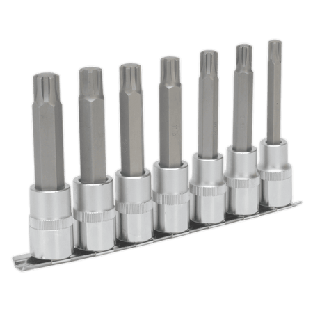 Sealey Ribe Socket Bit Set 7pc 1/2"Sq Drive 100mm Model No-AK6235