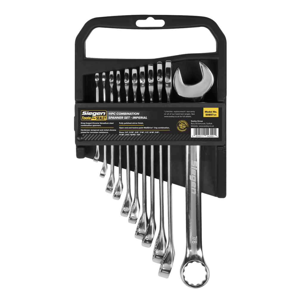 Sealey Combination Spanner Set 11pc Imperial Model No-S0857