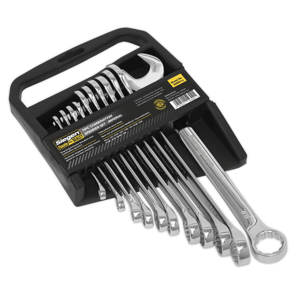 Sealey Combination Spanner Set 11pc Imperial Model No-S0857