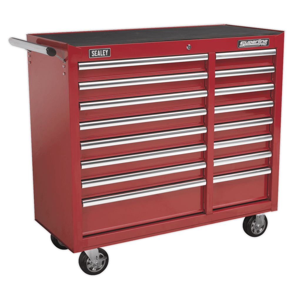 Sealey Rollcab 16 Drawer with Ball Bearing Runners Heavy-Duty - Red Model No-AP41169