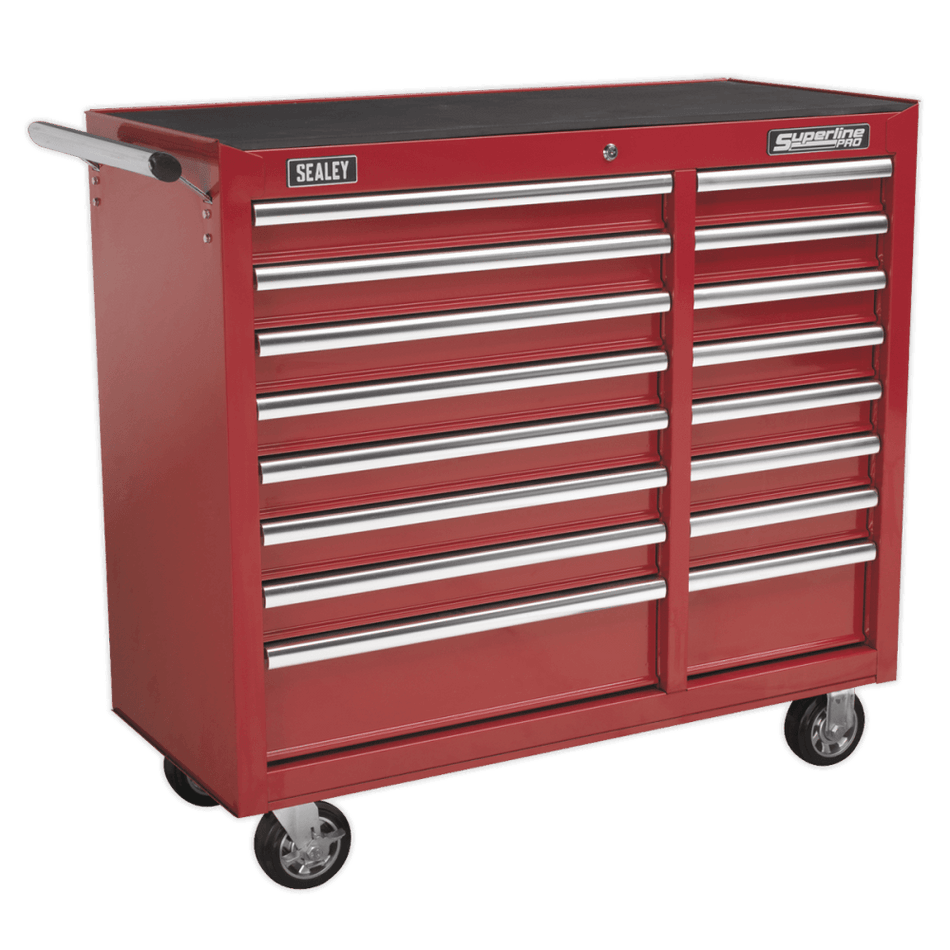 Sealey Rollcab 16 Drawer with Ball Bearing Runners Heavy-Duty - Red Model No-AP41169