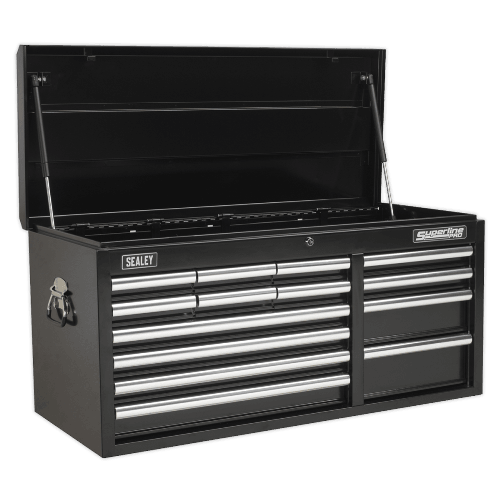 Sealey Topchest 14 Drawer with Ball Bearing Runners Heavy-Duty - Black Model No-AP41149B