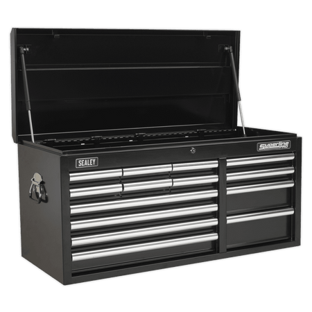 Sealey Topchest 14 Drawer with Ball Bearing Runners Heavy-Duty - Black Model No-AP41149B