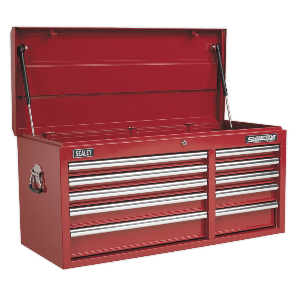 Sealey Topchest 10 Drawer with Ball Bearing Runners Heavy-Duty - Red Model No-AP41110