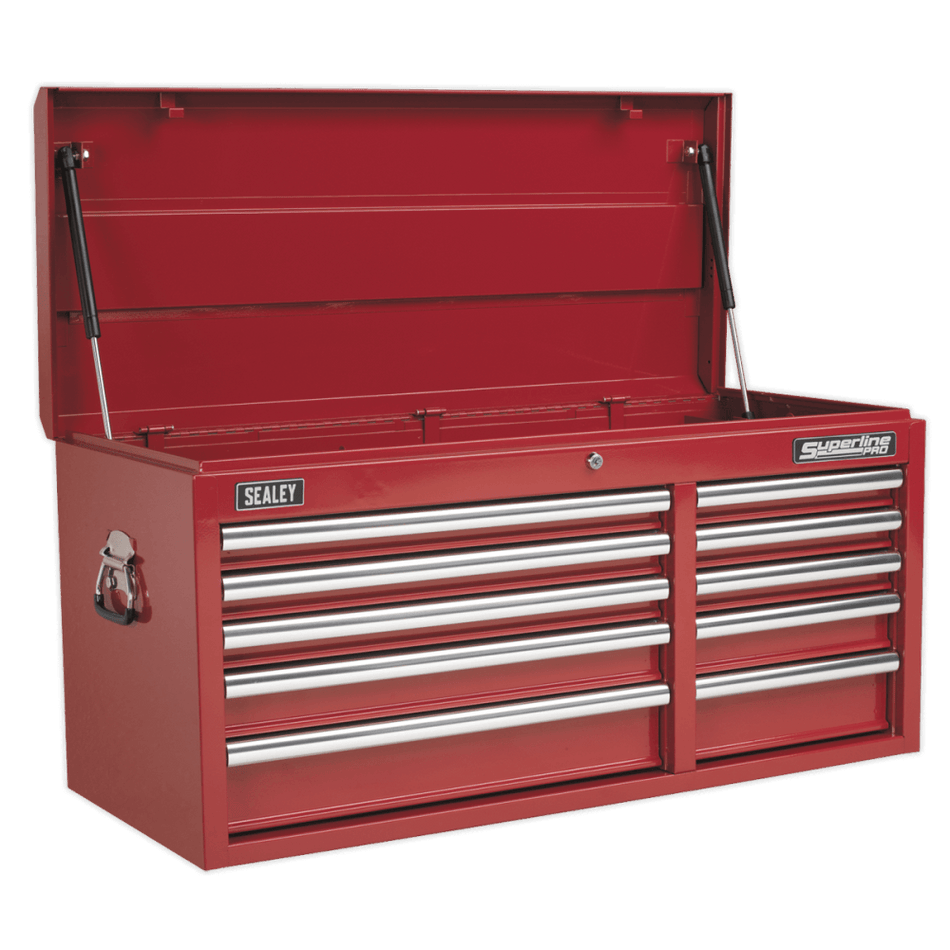 Sealey Topchest 10 Drawer with Ball Bearing Runners Heavy-Duty - Red Model No-AP41110