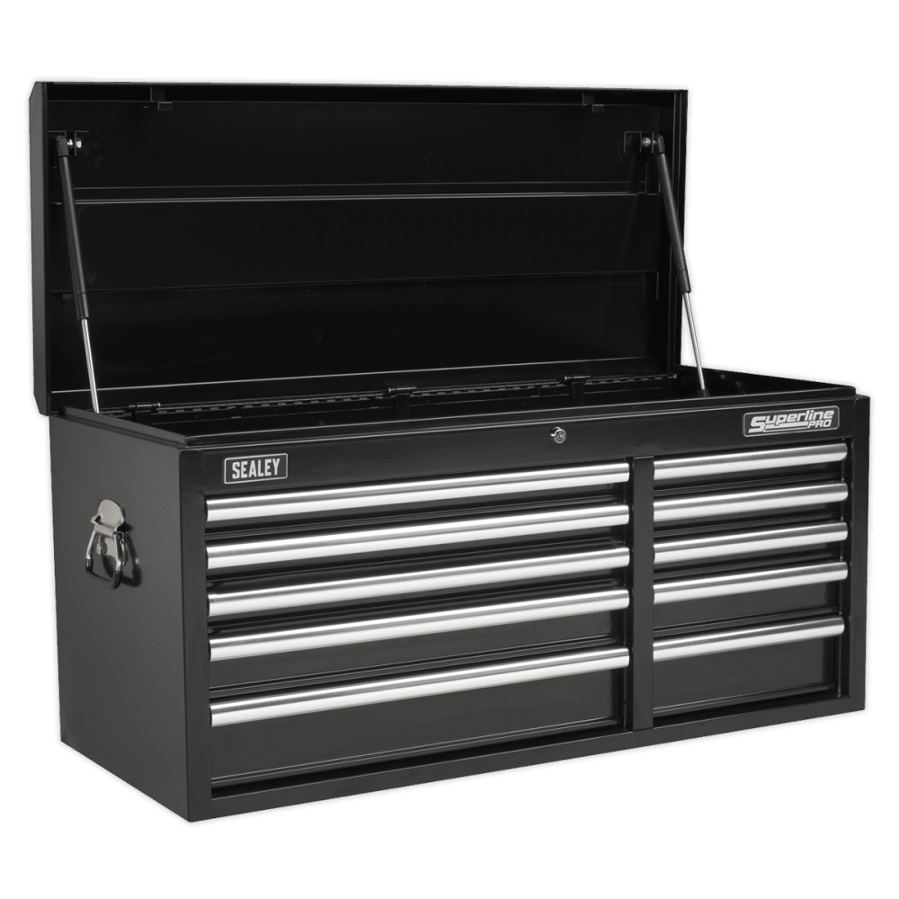 Sealey Topchest 10 Drawer with Ball Bearing Runners Heavy-Duty - Black Model No-AP41110B