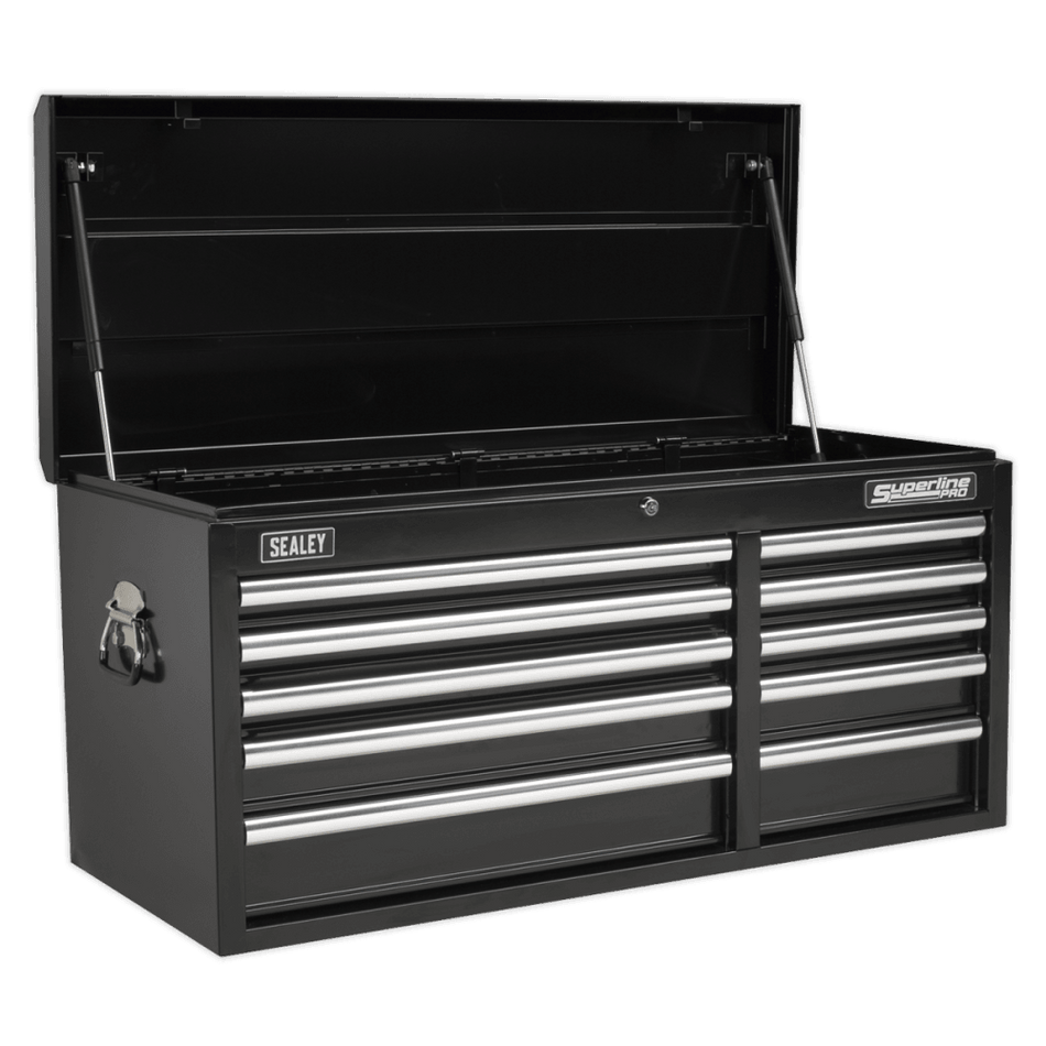 Sealey Topchest 10 Drawer with Ball Bearing Runners Heavy-Duty - Black Model No-AP41110B