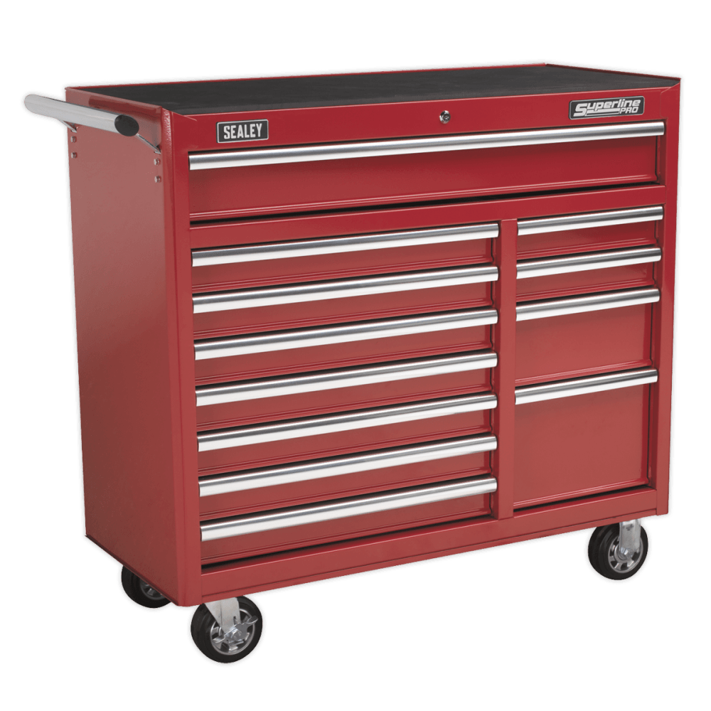 Sealey Rollcab 12 Drawer with Ball Bearing Runners Heavy-Duty - Red Model No-AP41120