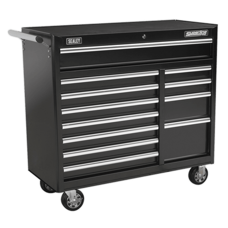 Sealey Rollcab 12 Drawer with Ball Bearing Runners Heavy-Duty - Black Model No-AP41120B