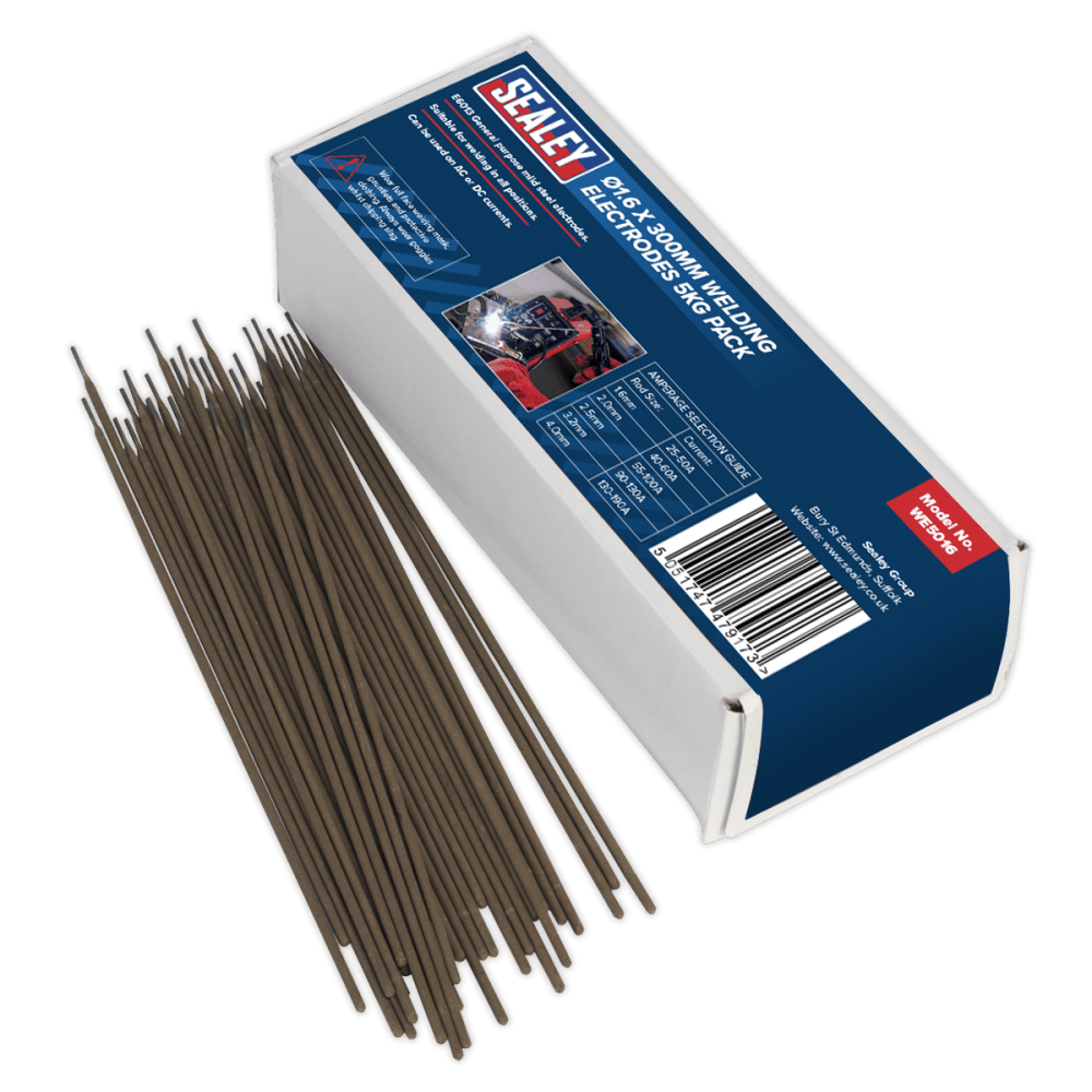 Sealey Welding Electrodes 1.6 x 250mm 5kg Pack Model No-WE5016