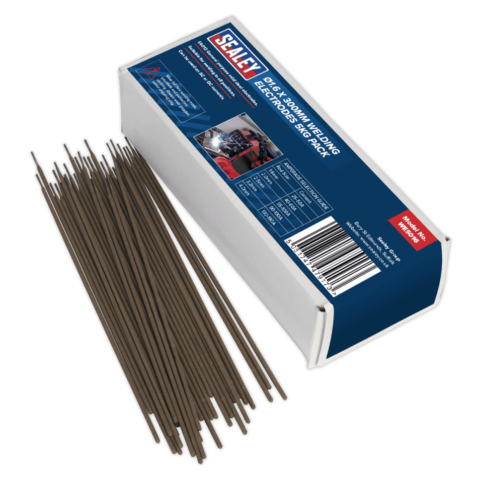 Sealey Welding Electrodes 1.6 x 250mm 5kg Pack Model No-WE5016