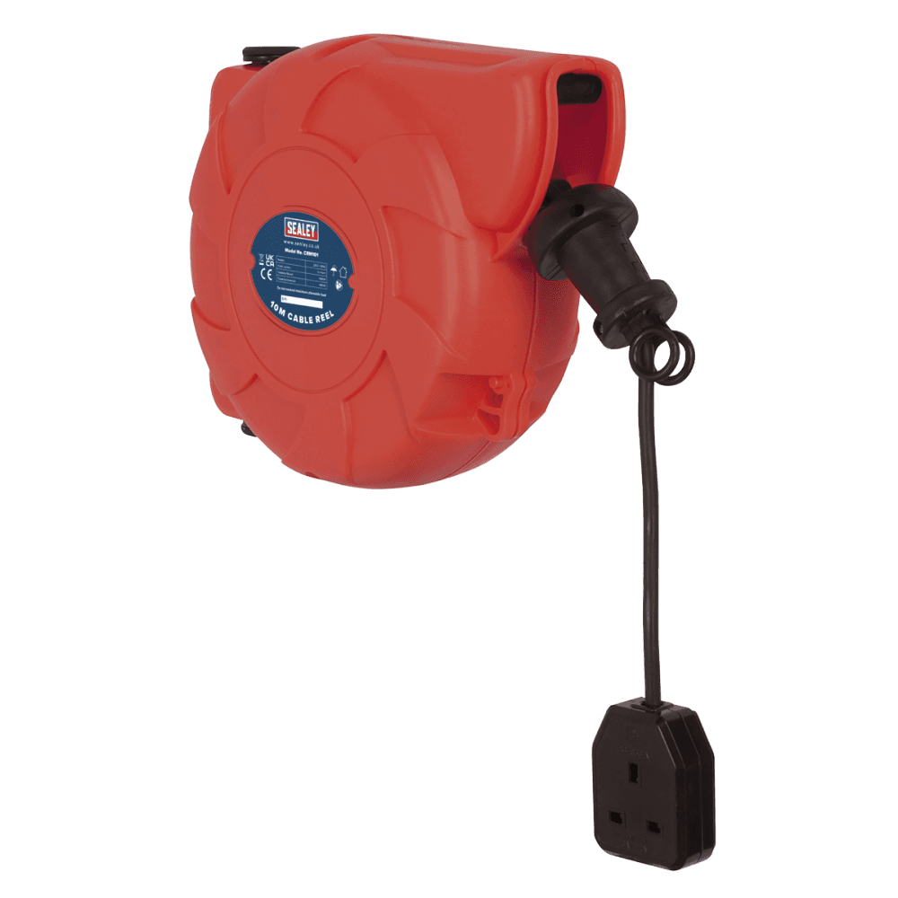 Sealey Cable Reel System Retractable 10mtr 1 x 230V Socket Model No-CRM101
