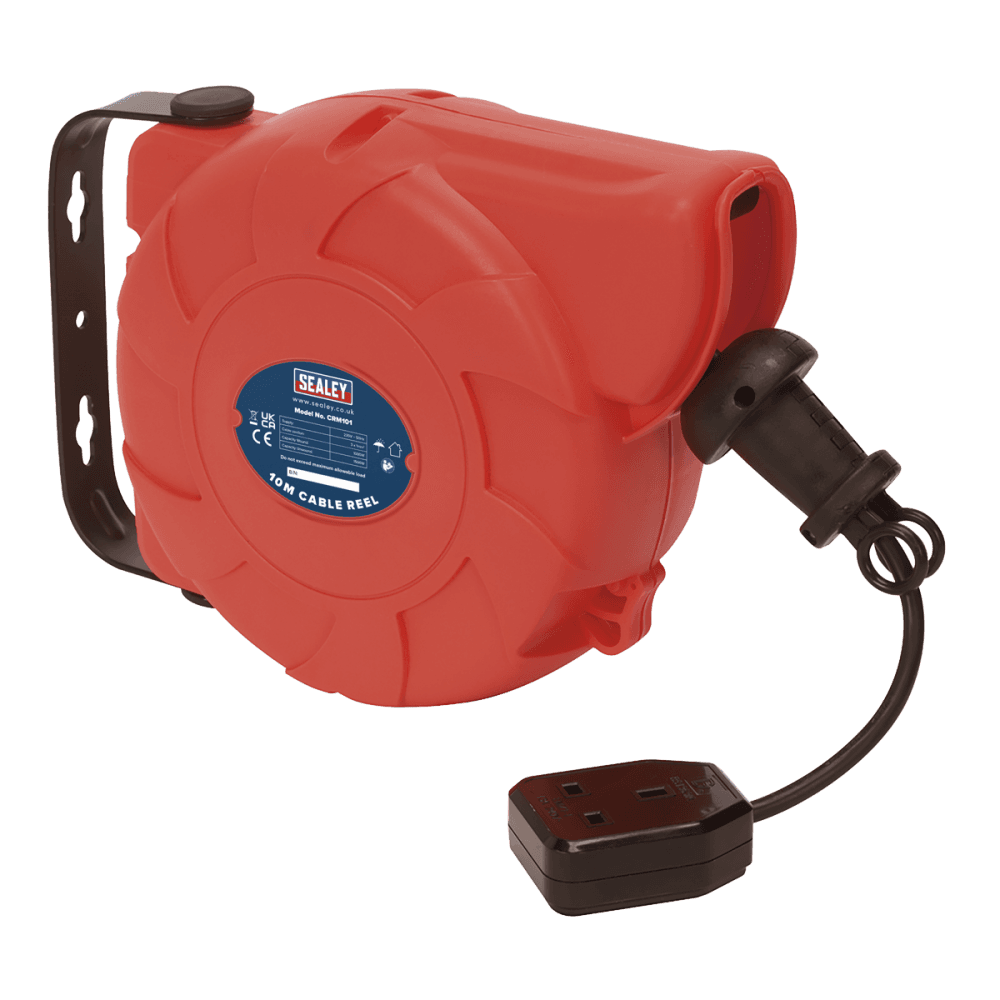 Sealey Cable Reel System Retractable 10mtr 1 x 230V Socket Model No-CRM101
