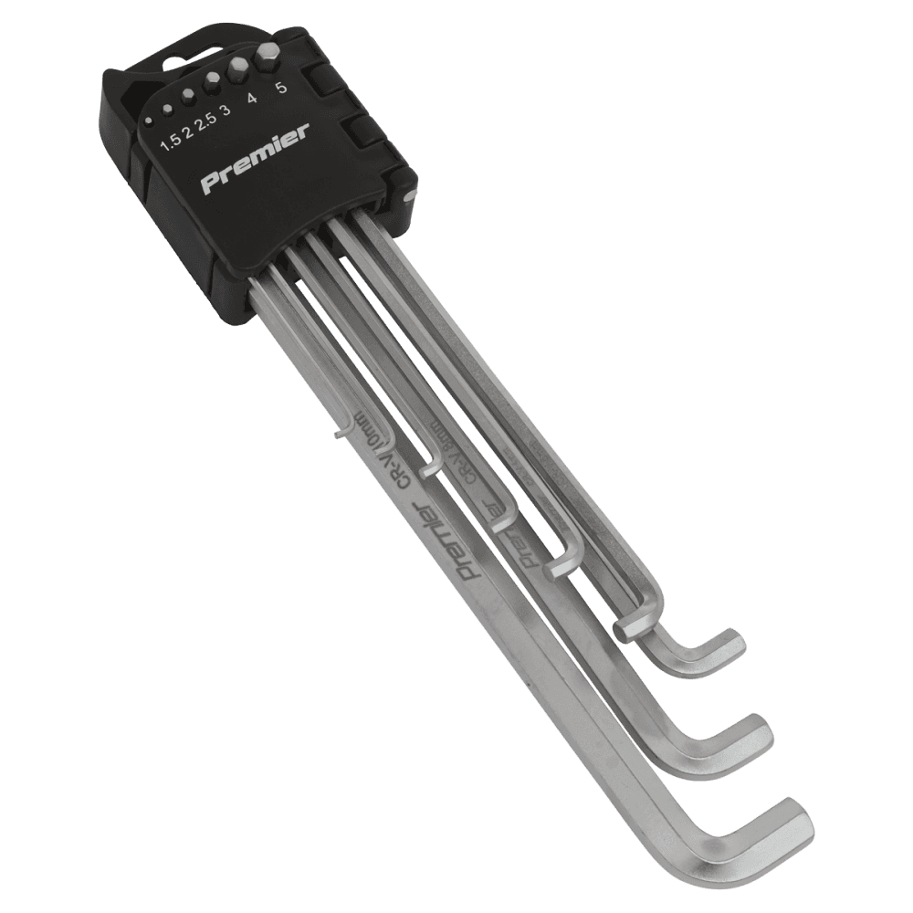 Sealey Hex Key Set 9pc Extra-Long Stubby Element Metric Model No-AK7174