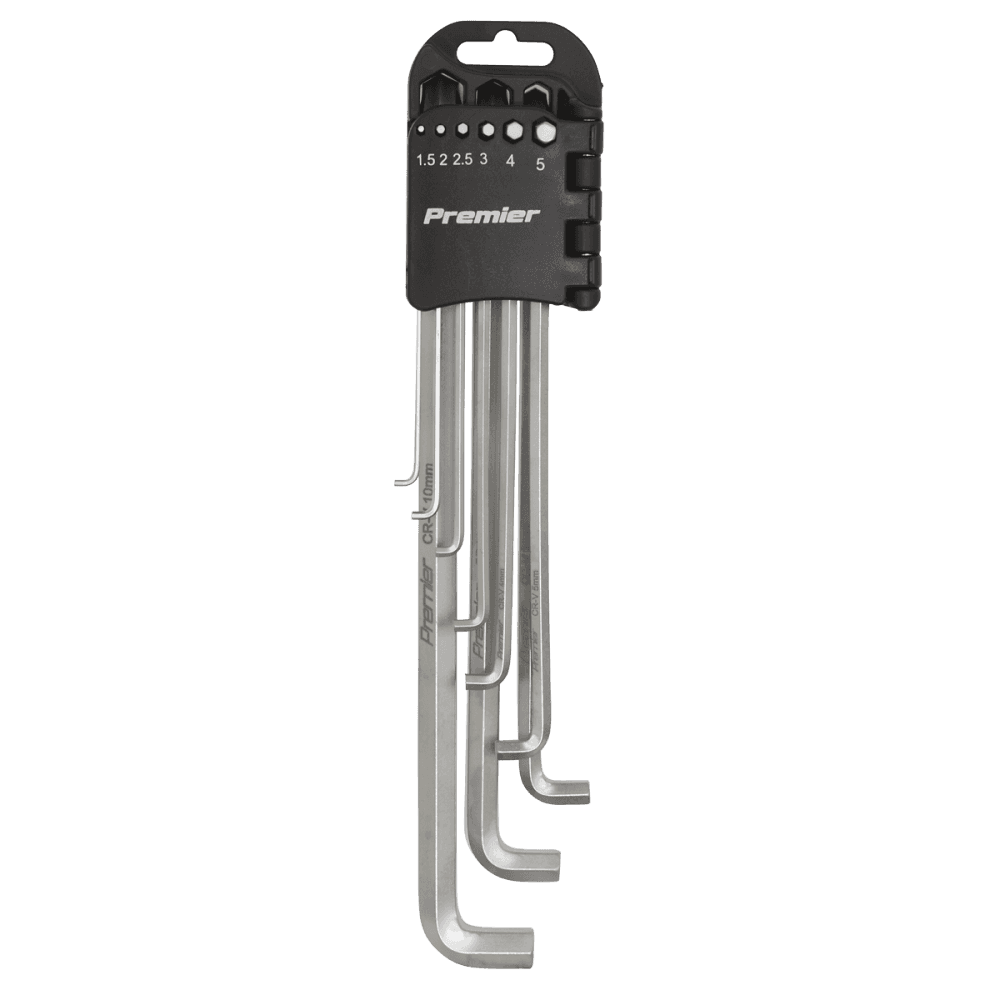 Sealey Hex Key Set 9pc Extra-Long Stubby Element Metric Model No-AK7174