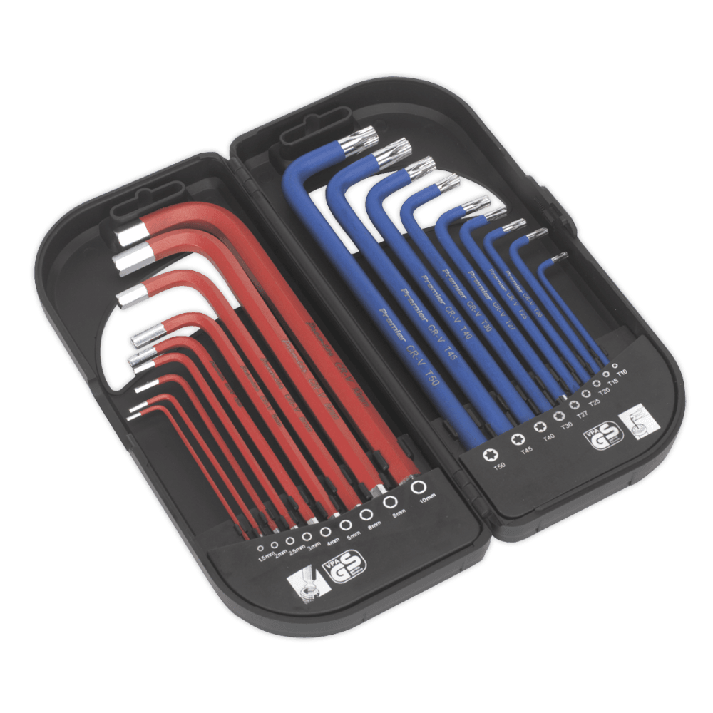 Sealey TRX-Star & Ball-End Hex Key Set 18pc Long Anti-Slip Model No-AK7176