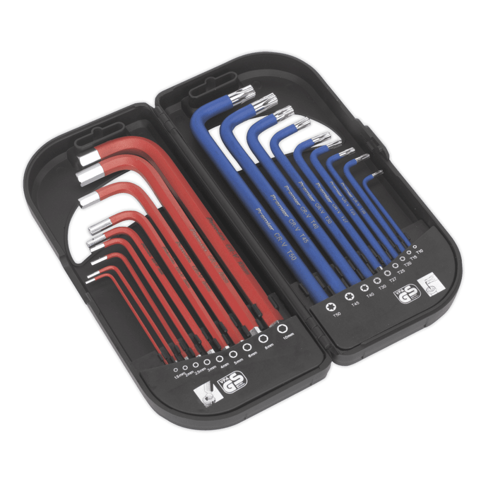Sealey TRX-Star & Ball-End Hex Key Set 18pc Long Anti-Slip Model No-AK7176