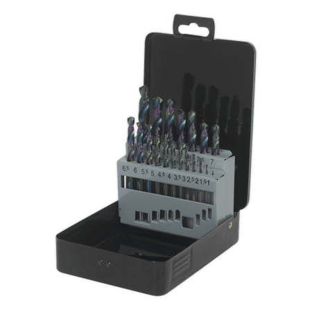 Sealey HSS Drill Bit Set 19pc Titanium Coated Metric Model No-S0868